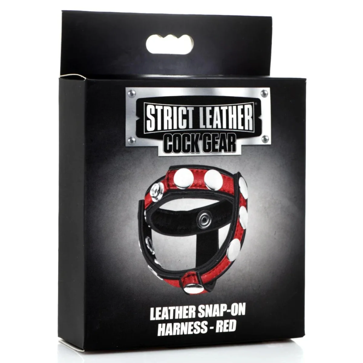 Strict Leather Cock Gear Leather Snap-On Harness Cock Ring Red - Image 2