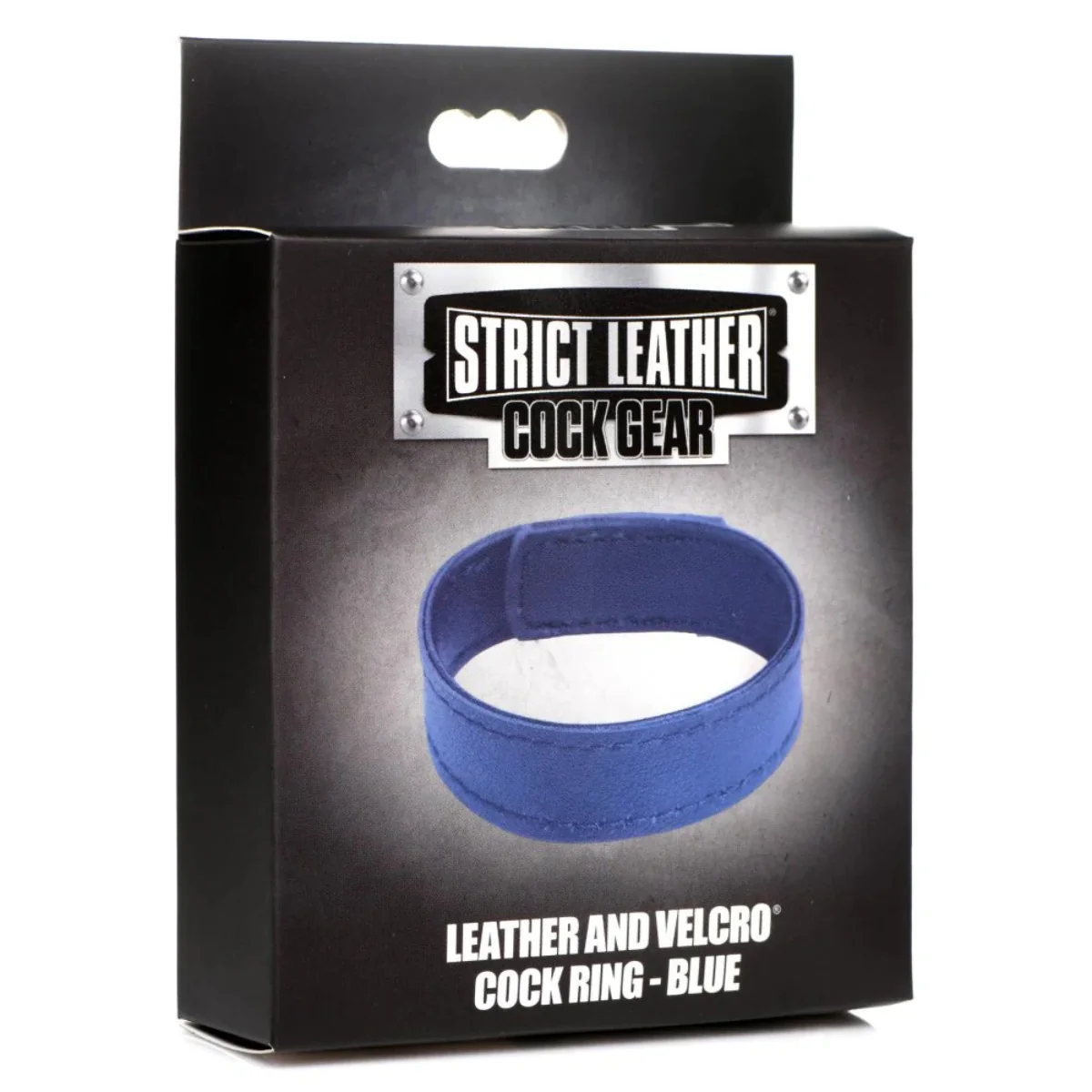 Strict Leather Cock Gear Leather & Velcro Cock Ring Blue - Image 2