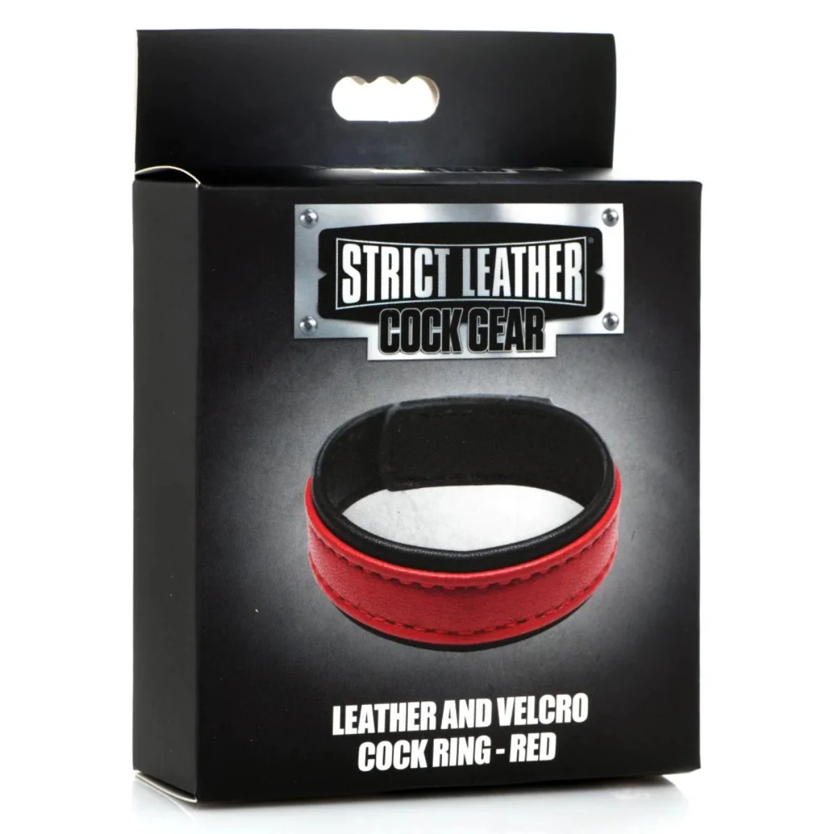 Strict Leather Cock Gear Leather & Velcro Cock Ring Red - Image 2