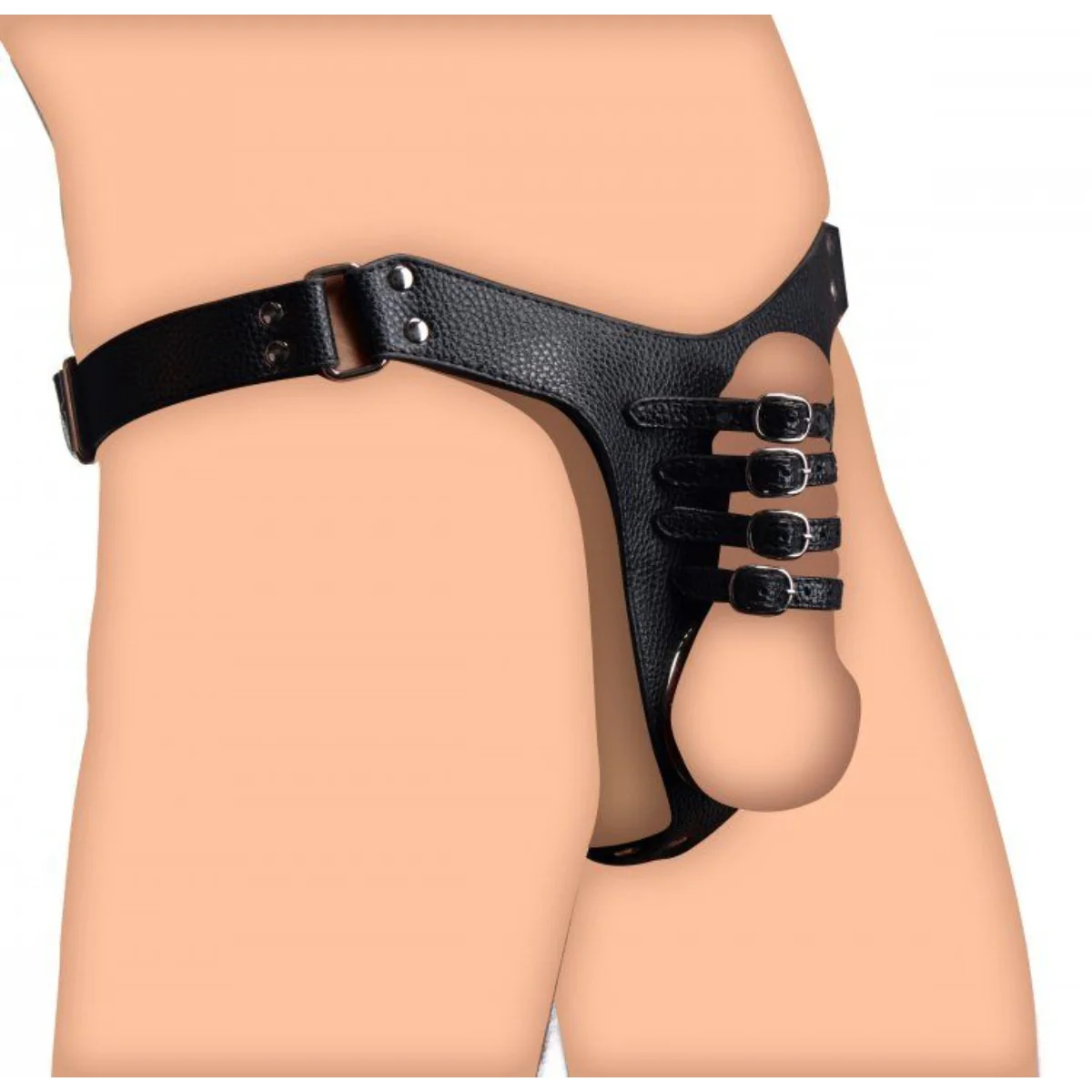 Strict Male Chastity Harness Black - Image 4