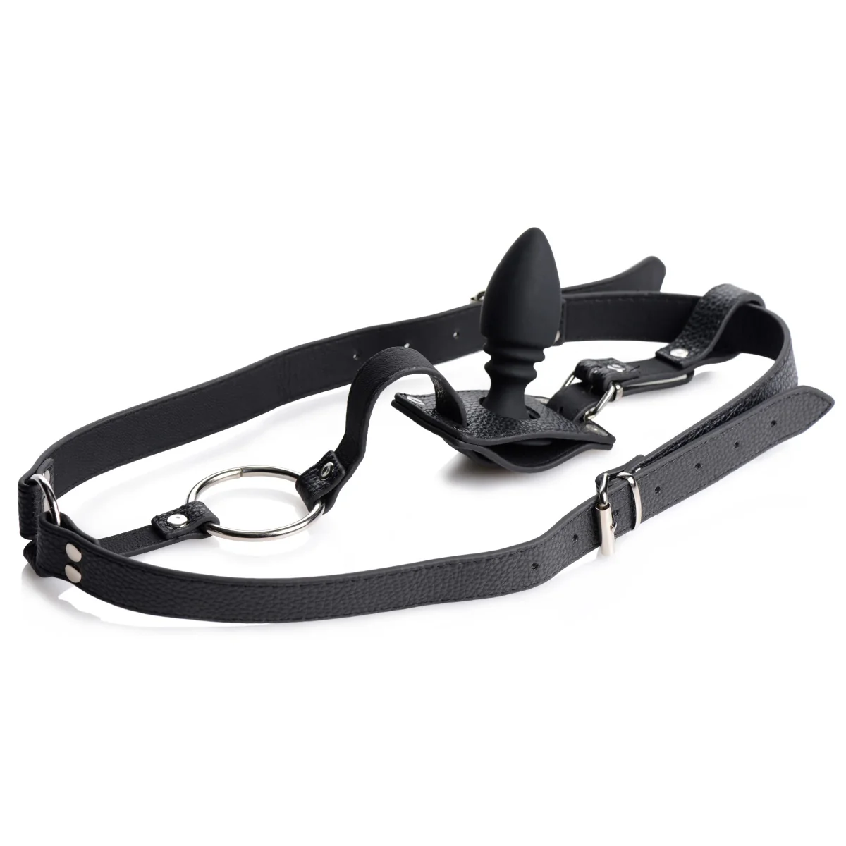 Strict Male Cock Ring Harness With Silicone Anal Plug Black - Image 3