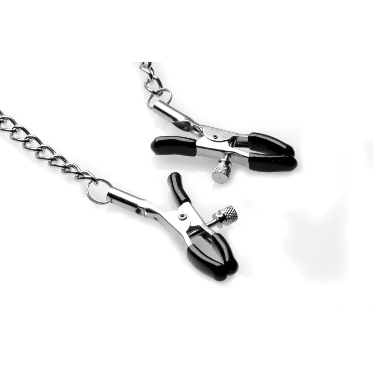 Strict Silicone Ball Gag With Nipple Clamps Black Silver - Image 3