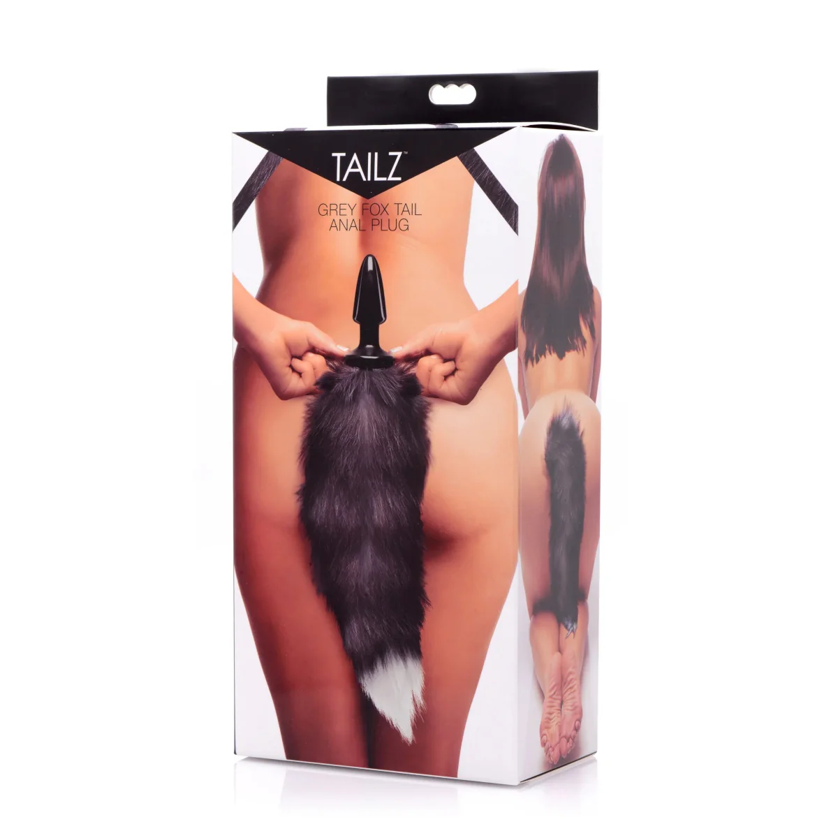 Tailz Grey Fox Tail Butt Plug Grey White - Image 2