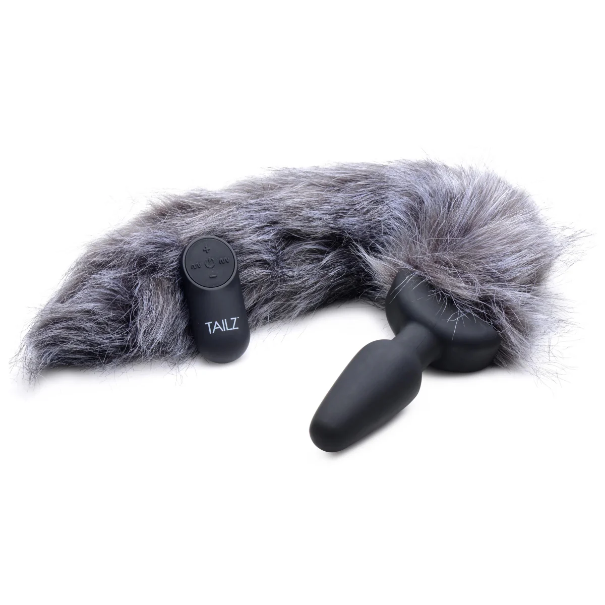 Tailz Grey Fox Tail Vibrating Butt Plug Grey - Image 3