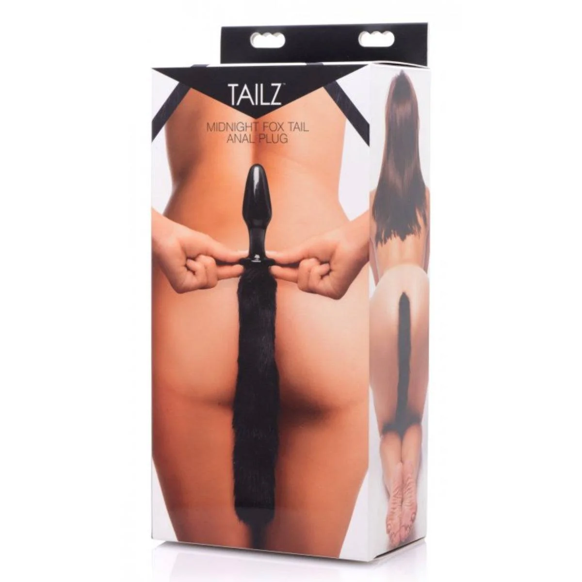 Tailz Midnight Fox Glass Butt Plug With Tail Black - Image 2