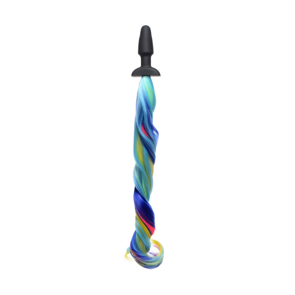 Tailz Rainbow Pony Tail Butt Plug Black Rainbow