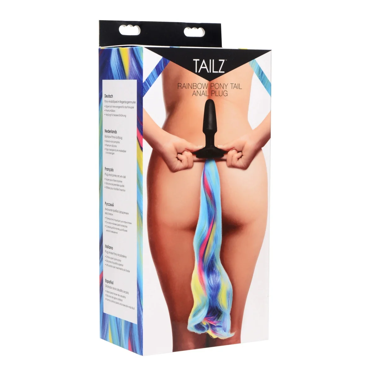 Tailz Rainbow Pony Tail Butt Plug Black Rainbow - Image 2