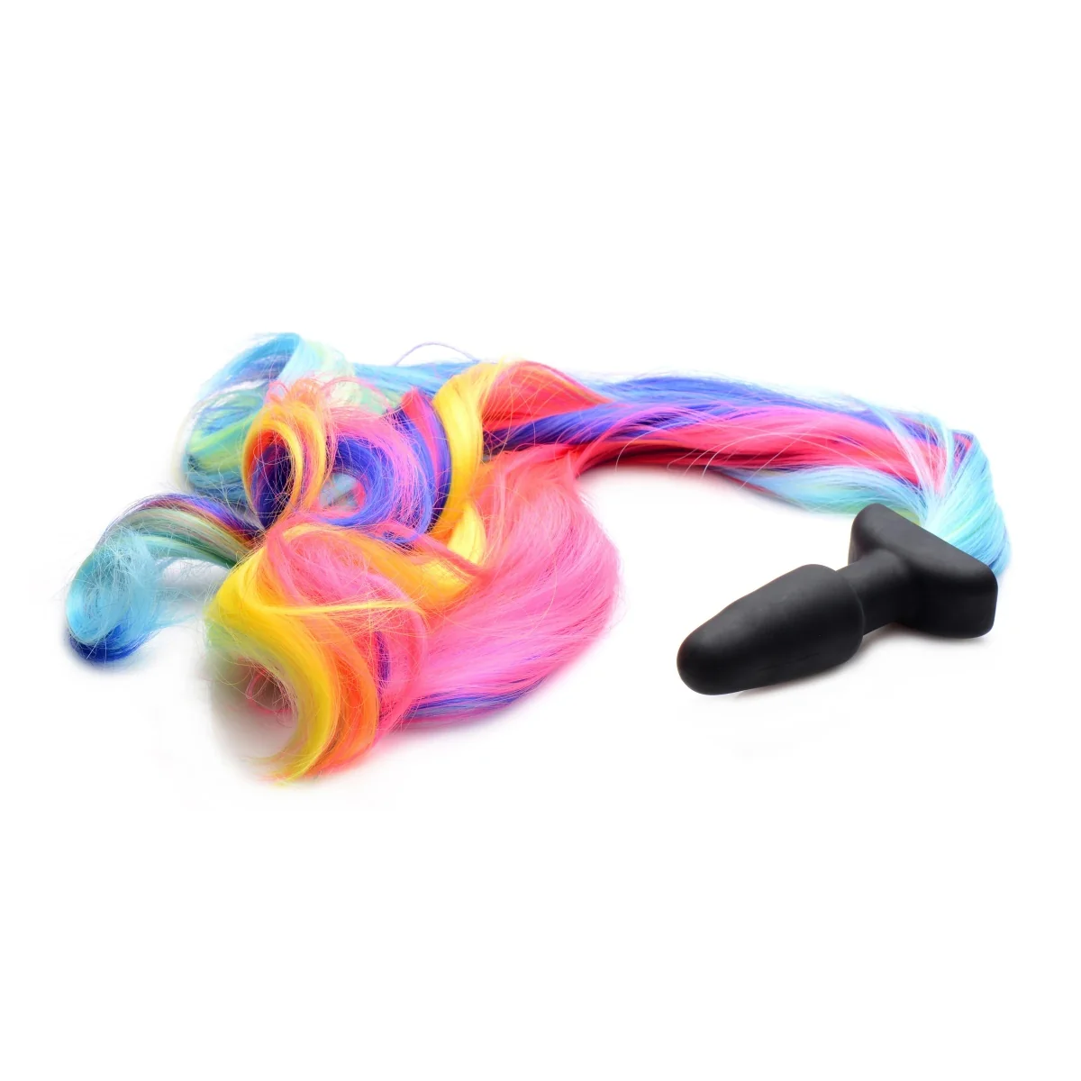 Tailz Rainbow Pony Tail Butt Plug Black Rainbow - Image 3