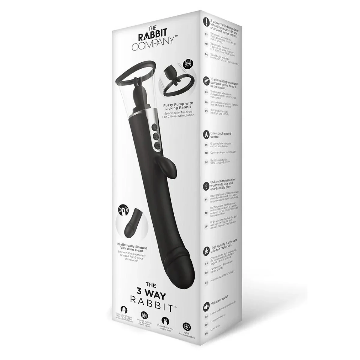 The Rabbit Company The 3 Way Rabbit Vibrator Black - Image 2