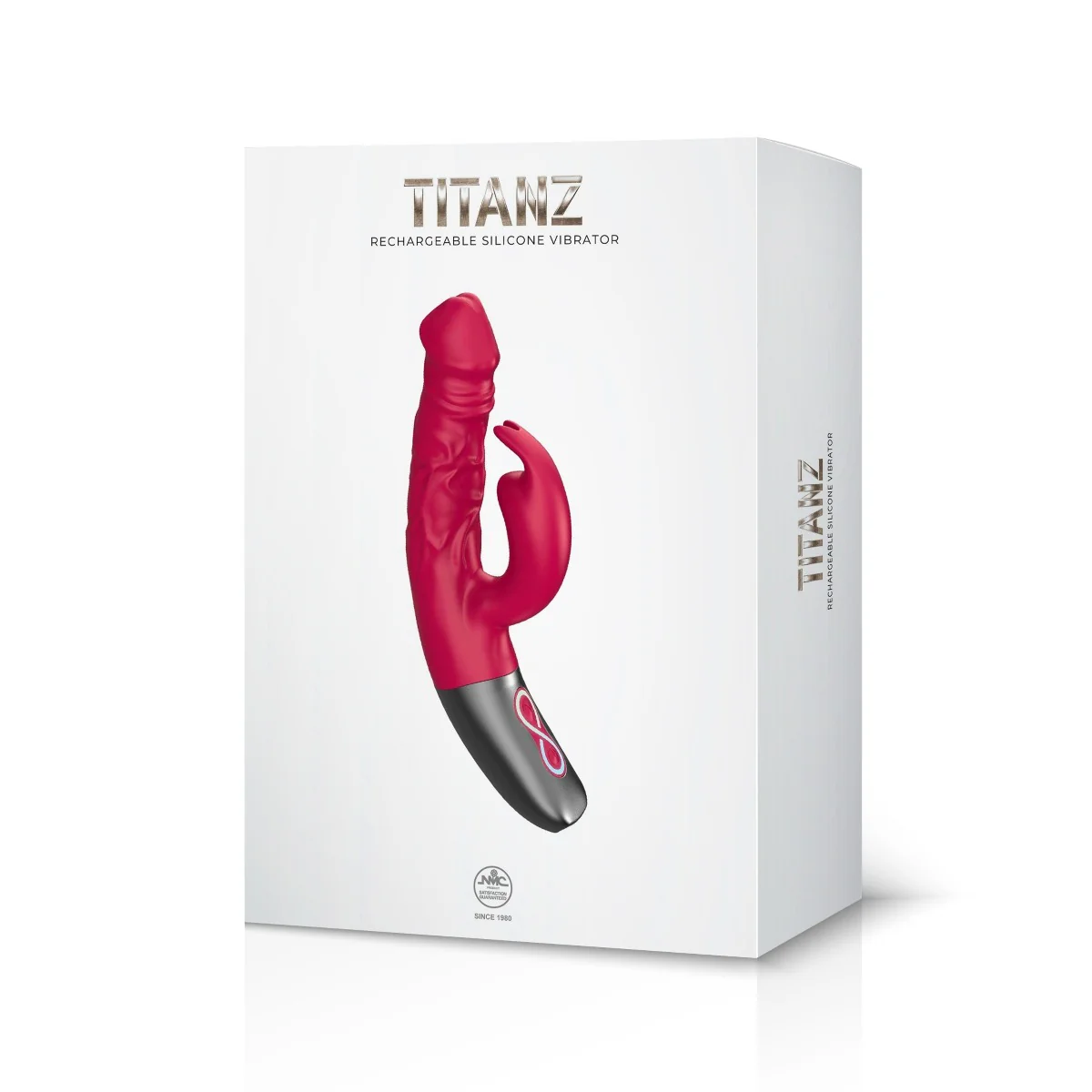 Titanz Rotating Rechargeable Rabbit With Clit Stimulation Pink 3.5 Inch - Image 2
