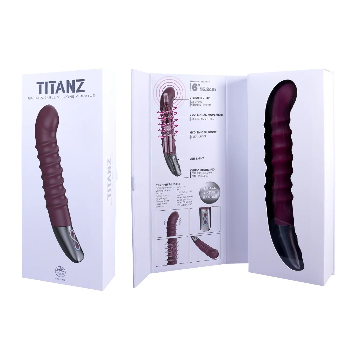 Titanz Spiral Rechargeable Vibrator Purple - Image 2