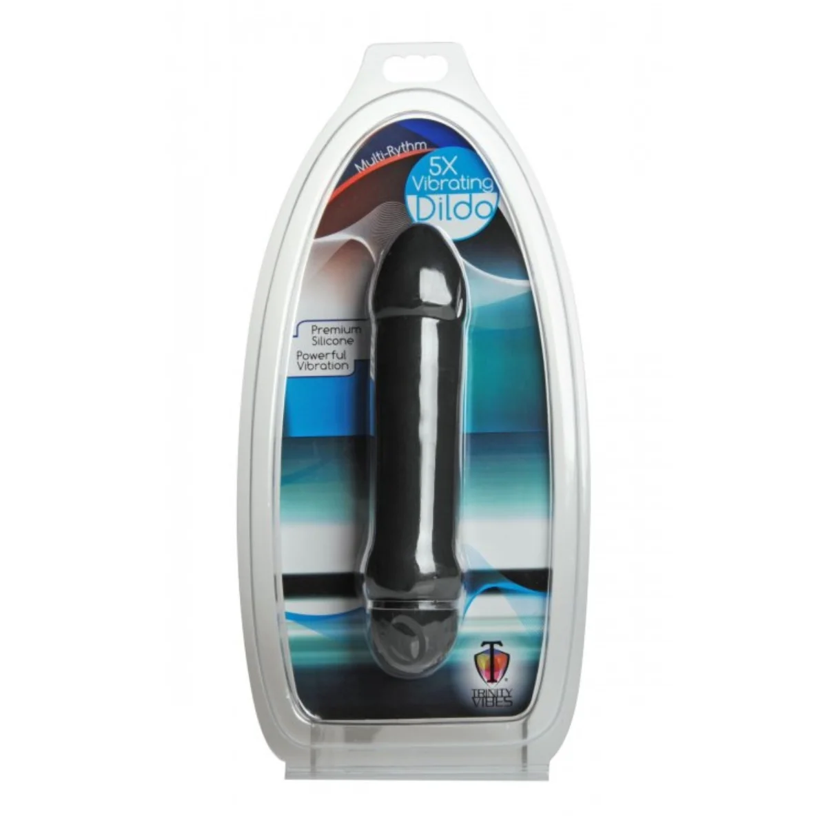 Trinity For Men Multi Rhythm 5X Mode Vibrating Silicone Dildo Black - Image 2
