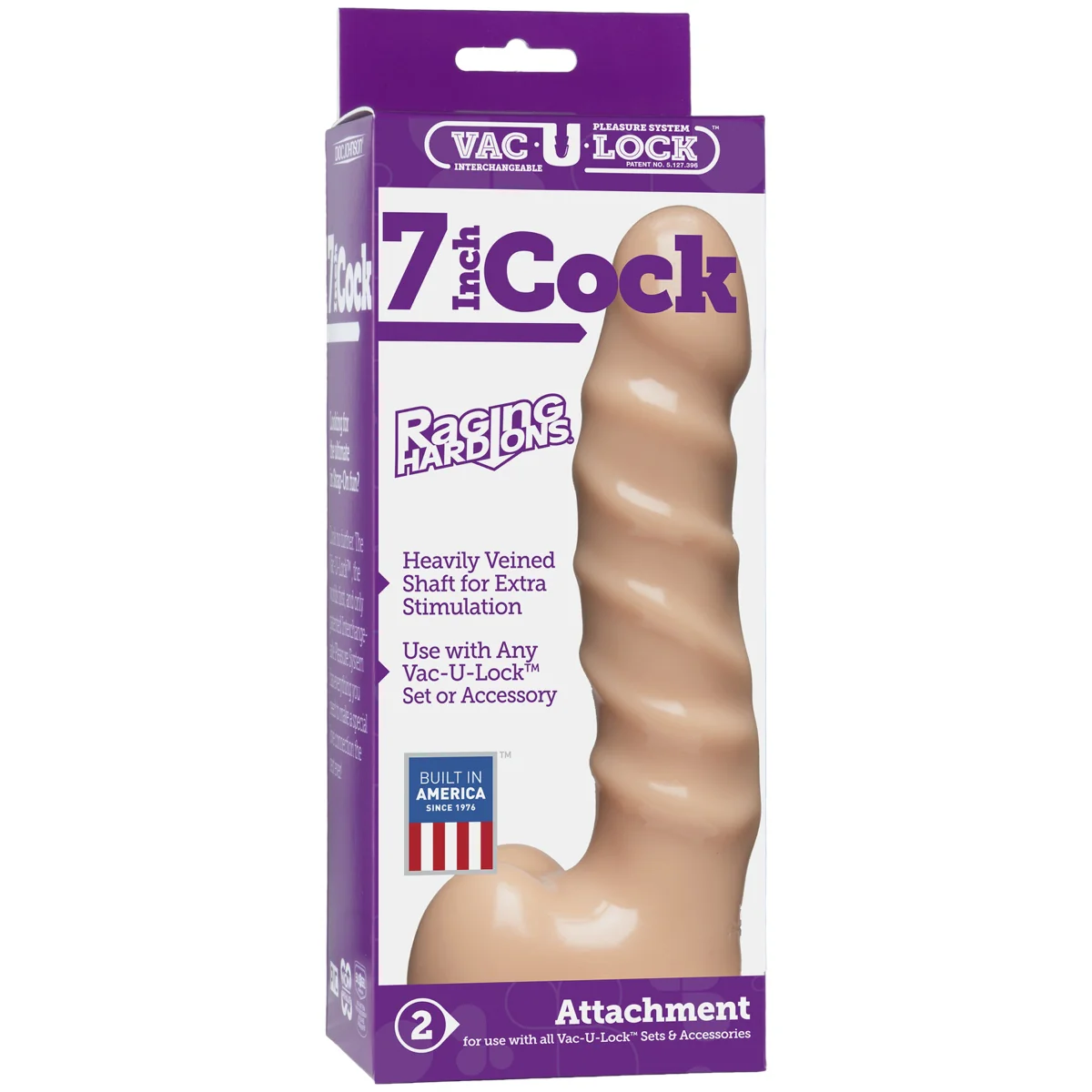 Vac-U-Lock Raging Hard Ons Dildo Pink 7 Inch - Image 2