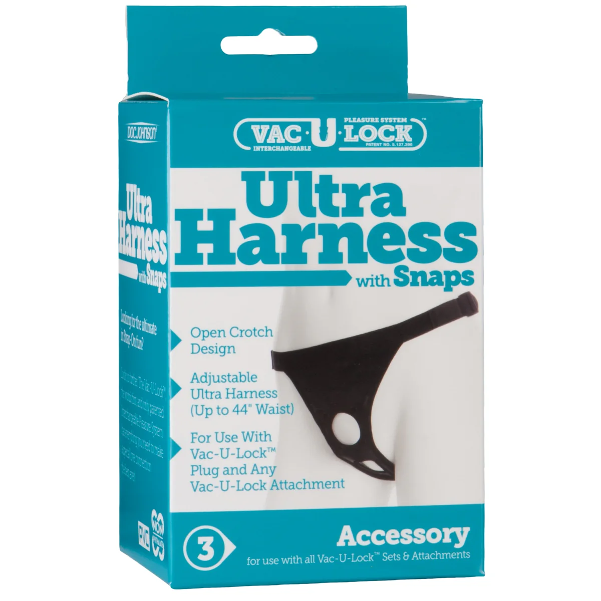 Vac-U-Lock Ultra Harness With Snaps Black - Image 2