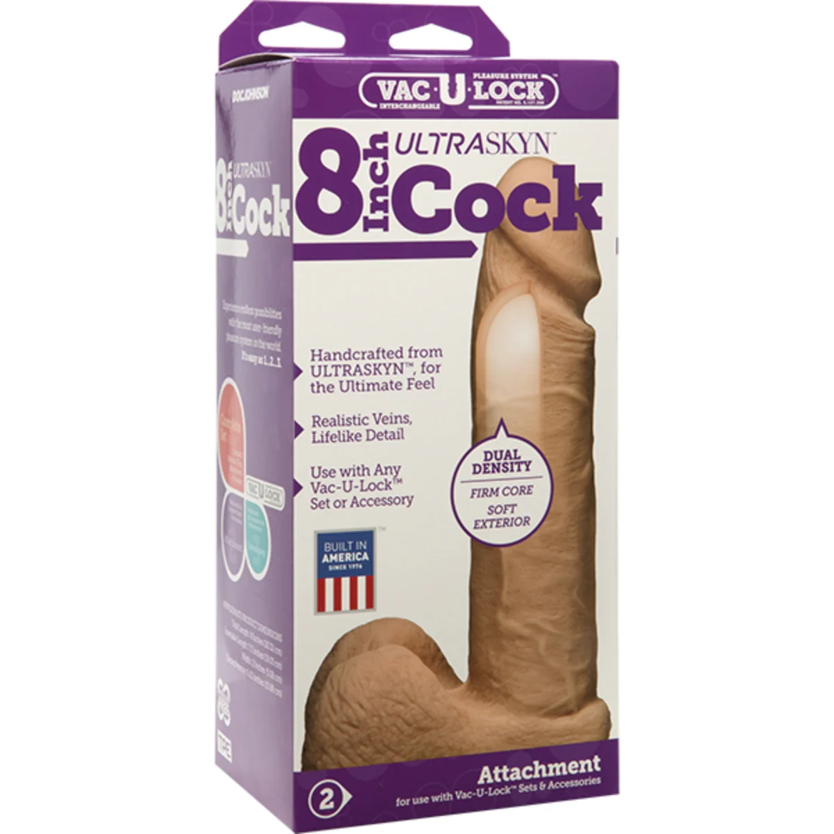 Vac-U-Lock Ultraskyn Dildo Pink 8 Inch - Image 2