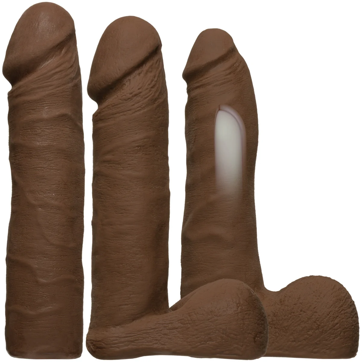 Vac-U-Lock Vibrating Dual Density Ultraskyn Strap-On Starter Set Dark Brown - Image 3