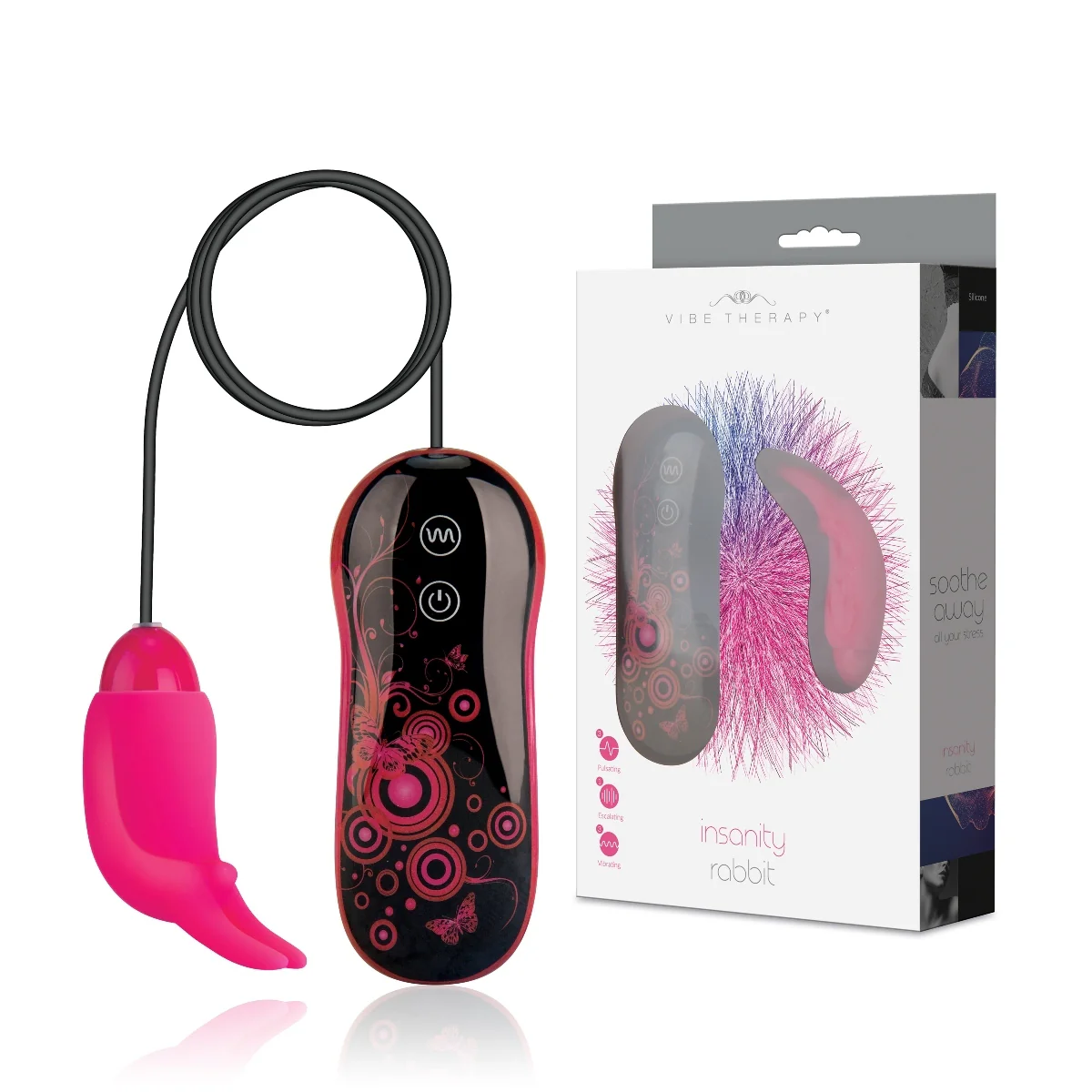 Vibe Therapy Insanity Rabbit Mini Vibrator Pink Black - Image 2