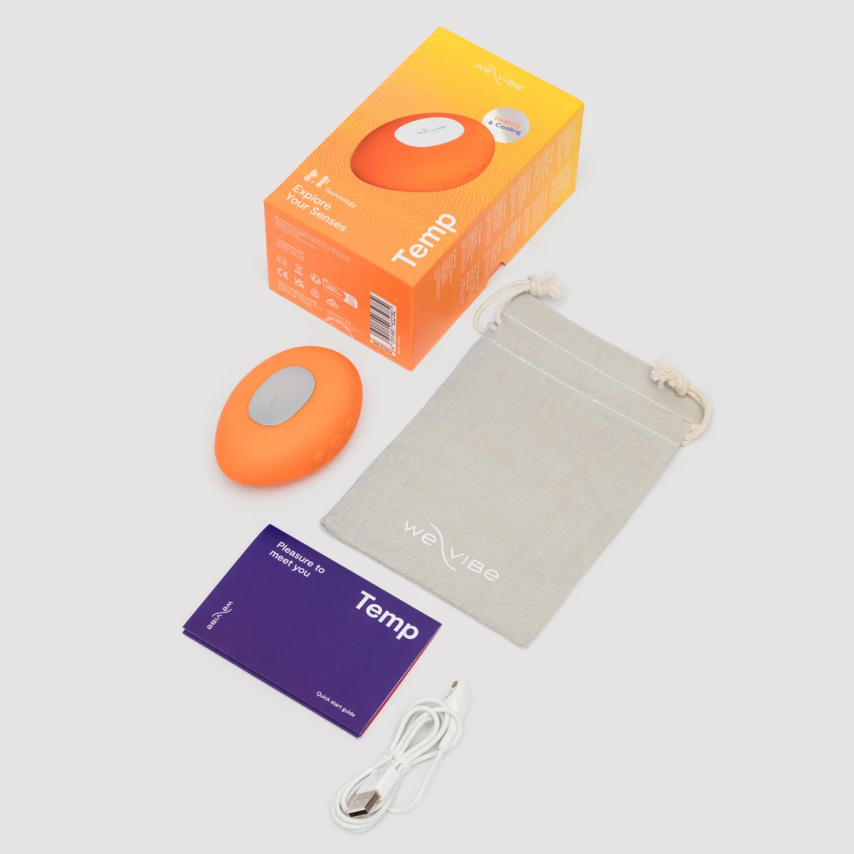 We-Vibe Temp Lay On Clitoral Warming Vibrator Tangerine - Image 9