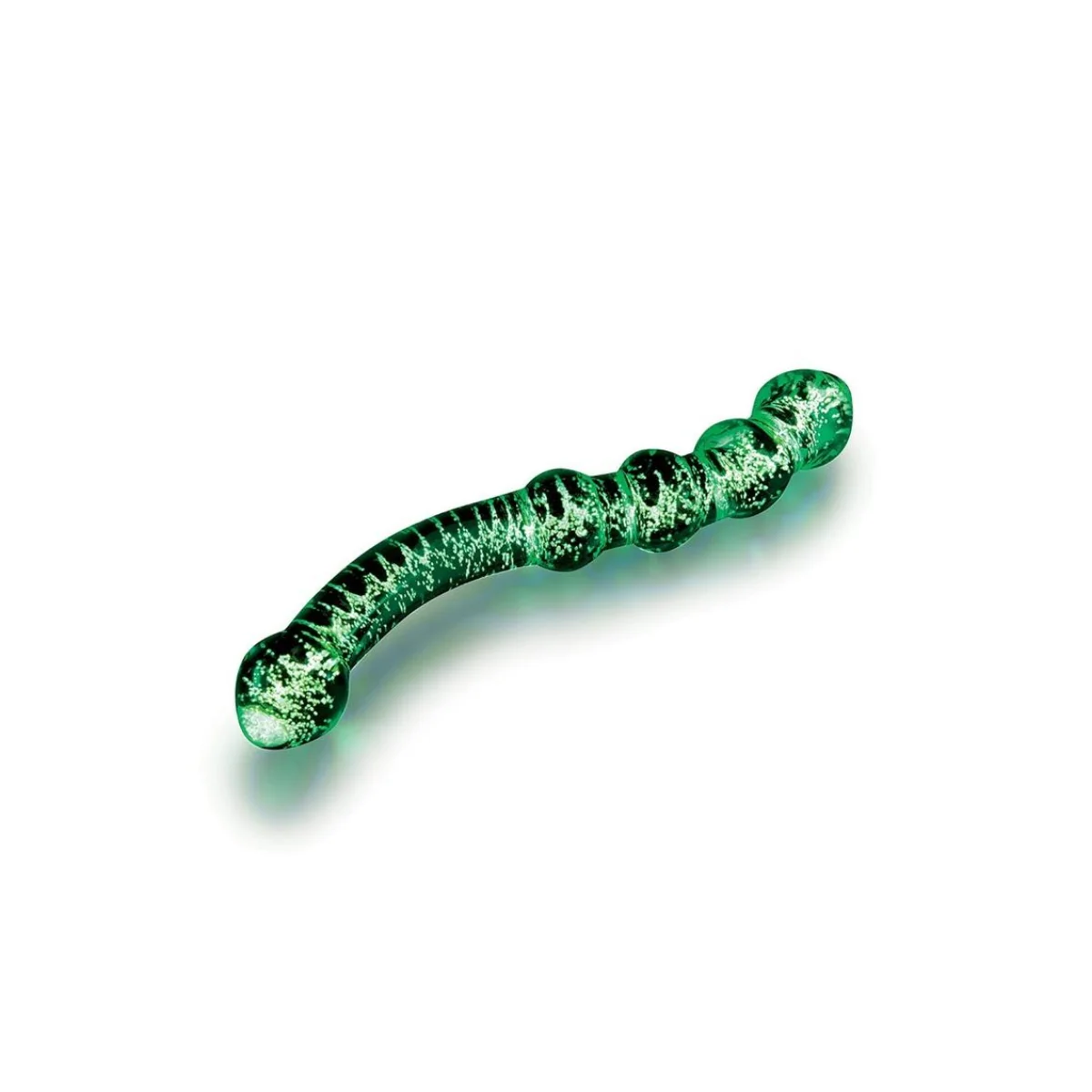 Whipsmart Glow In The Dark Glass Dual Ended Beaded Dildo 6.5 Inch - Image 3