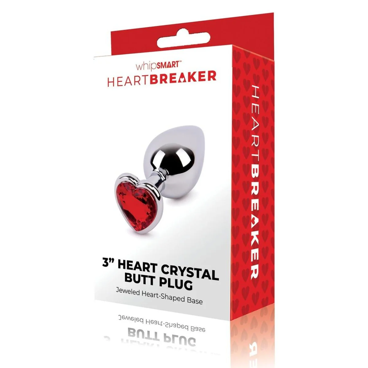 Whipsmart Heartbreaker Heart Crystal Metal Butt Plug Medium 3 Inch - Image 2