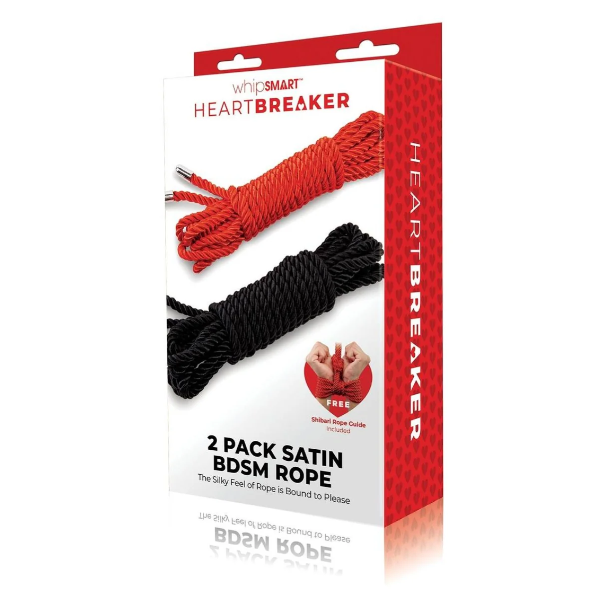 Whipsmart Heartbreaker Satin BDSM Rope 2 Pack Red Black - Image 2