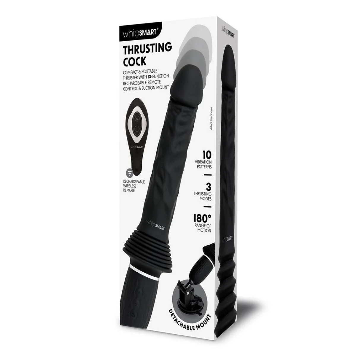 Whipsmart Thrusting Cock Remote Control Vibrating Dildo Black - Image 2