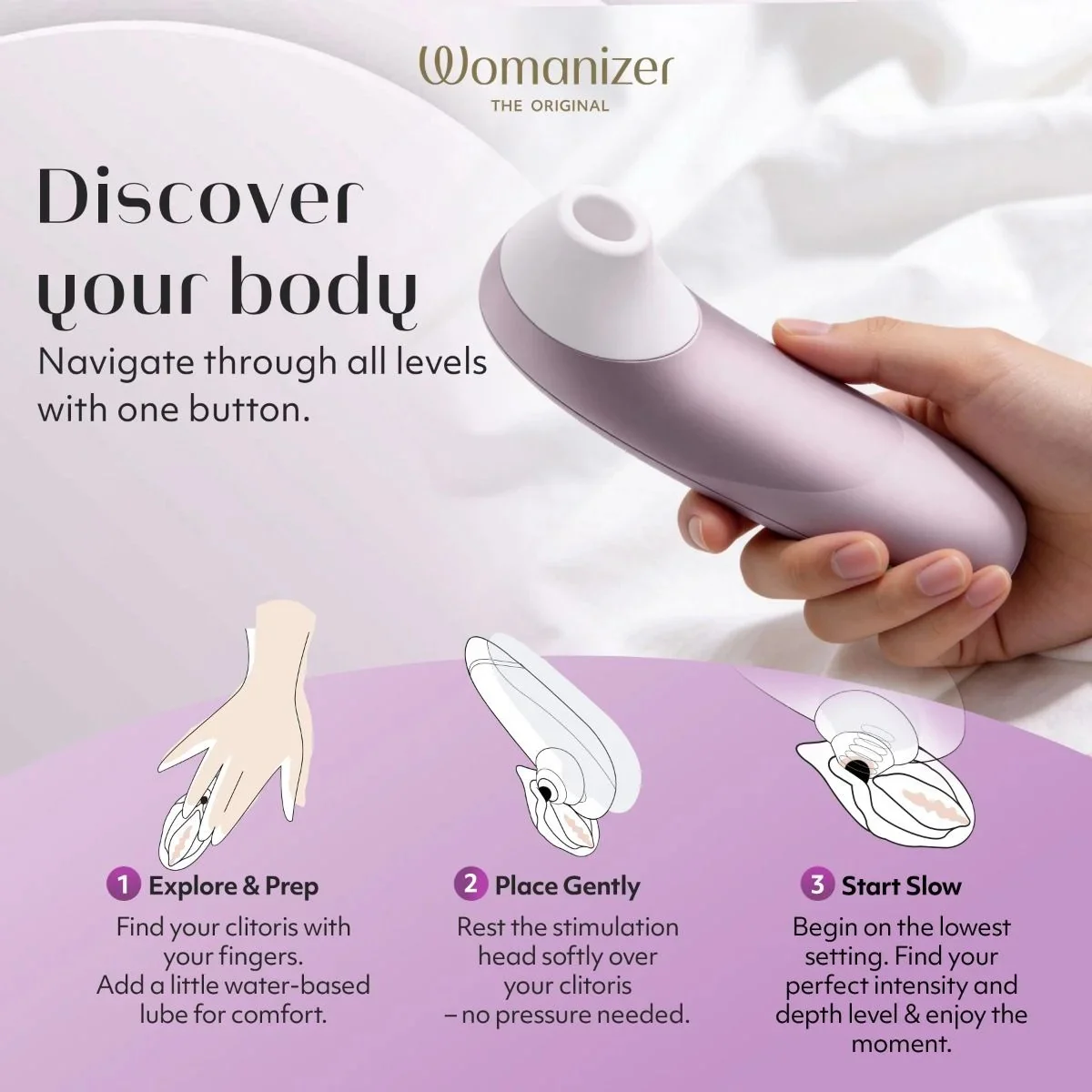 Womanizer Pro Clitoral Stimulator Lilac - Image 4
