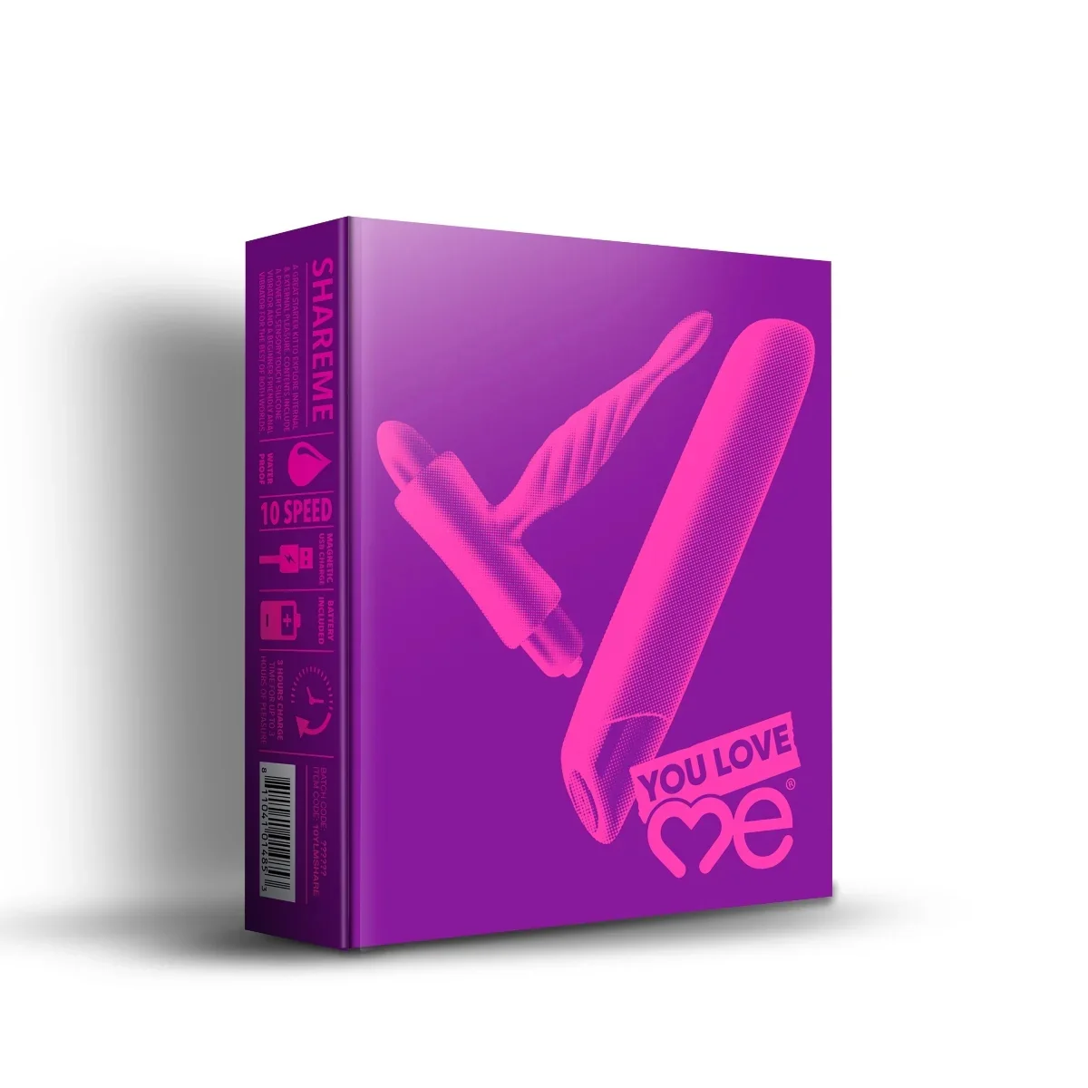 You Love Me Share Me Vibrator & Butt Plug Set Pink Purple - Image 2