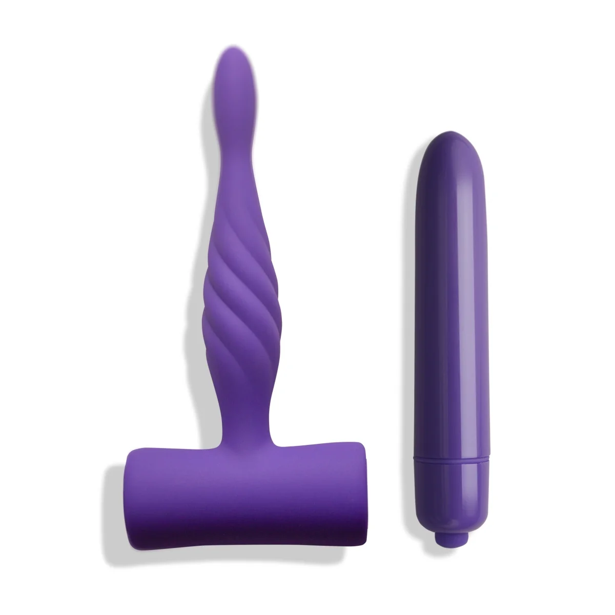 You Love Me Share Me Vibrator & Butt Plug Set Pink Purple - Image 8