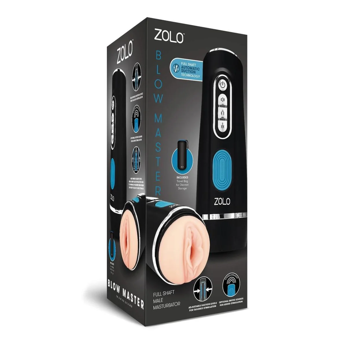 Zolo Blow Master Full Shaft Masturbator Black Pink - Image 2