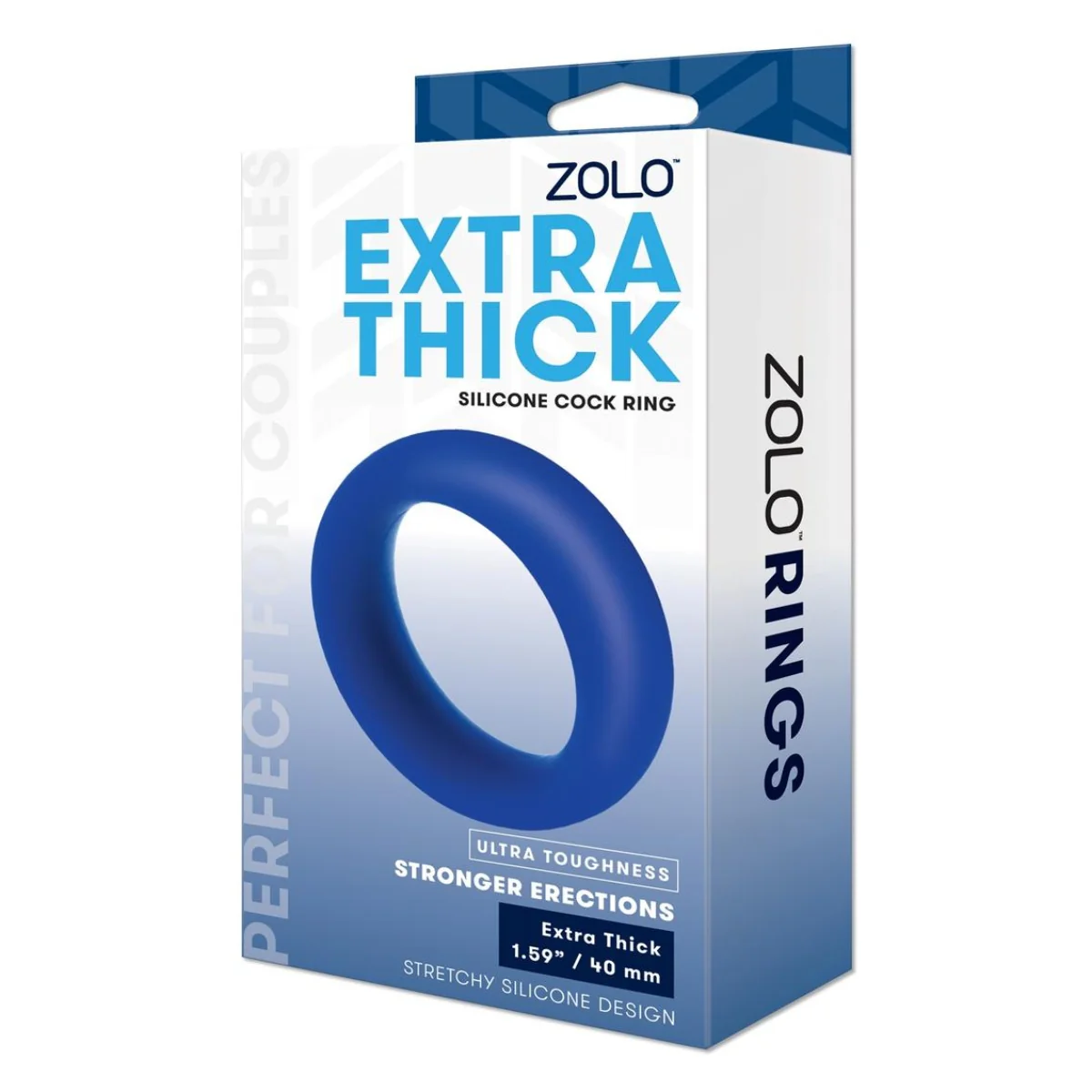 Zolo Extra Thick Silicone Cock Ring Blue - Image 2