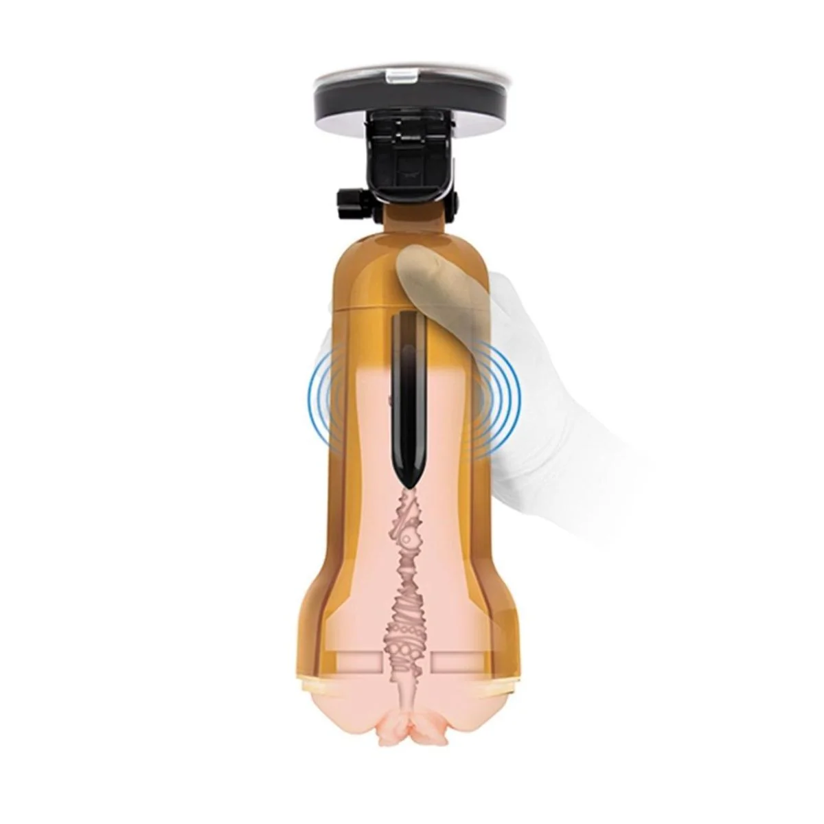 Zolo Personal Trainer Vibrating Mountable Stroker Gold - Image 4